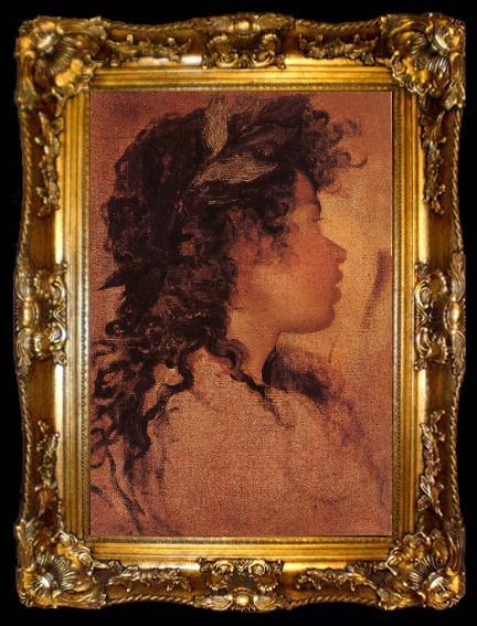 framed  VELAZQUEZ, Diego Rodriguez de Silva y Study of Head-portrait of Abolo, ta009-2